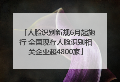 人脸识别新规6月起施行 全国现存人脸识别相关企业超4800家