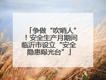 争做“吹哨人”！安全生产月期间临沂市设立“安全隐患曝光台”