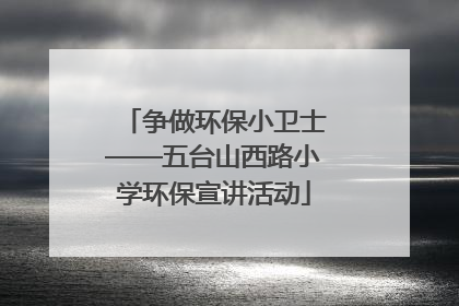 争做环保小卫士——五台山西路小学环保宣讲活动