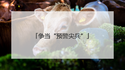 争当“预警尖兵”