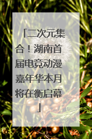 二次元集合！湖南首届电竞动漫嘉年华本月将在衡启幕
