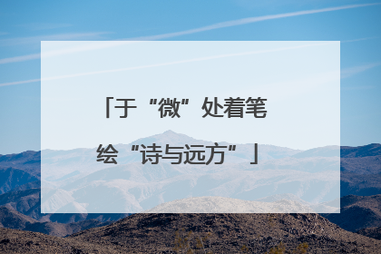于“微”处着笔 绘“诗与远方”
