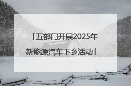 五部门开展2025年新能源汽车下乡活动