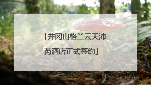 井冈山格兰云天沛芮酒店正式签约