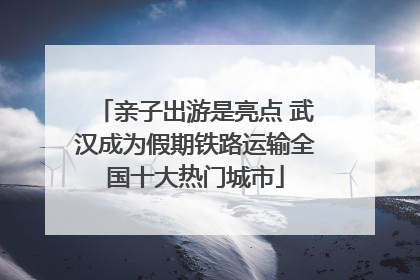 亲子出游是亮点 武汉成为假期铁路运输全国十大热门城市