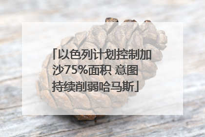 以色列计划控制加沙75%面积 意图持续削弱哈马斯