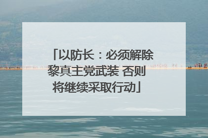 以防长：必须解除黎真主党武装 否则将继续采取行动