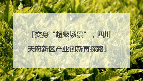 变身“超级场景”，四川天府新区产业创新再探路