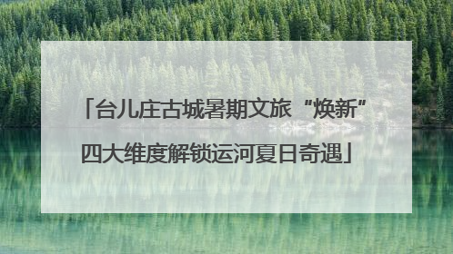 台儿庄古城暑期文旅“焕新” 四大维度解锁运河夏日奇遇