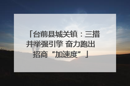 台前县城关镇：三措并举强引擎 奋力跑出招商“加速度”