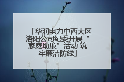 华润电力中西大区洛阳公司纪委开展“家庭助廉”活动 筑牢廉洁防线
