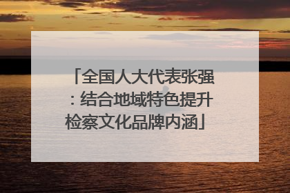 全国人大代表张强：结合地域特色提升检察文化品牌内涵