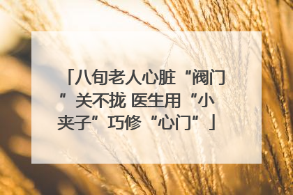 八旬老人心脏“阀门”关不拢 医生用“小夹子”巧修“心门”