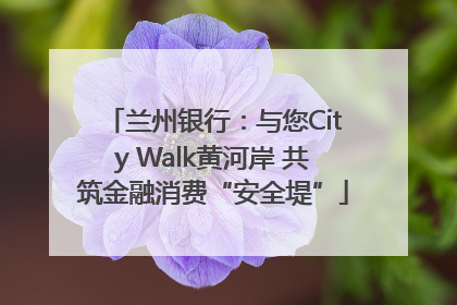 兰州银行：与您City Walk黄河岸 共筑金融消费“安全堤”