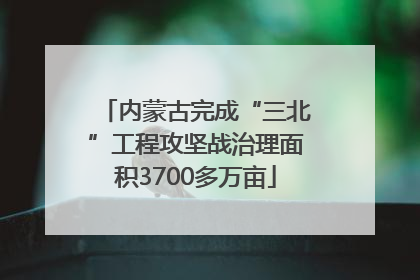 内蒙古完成“三北”工程攻坚战治理面积3700多万亩