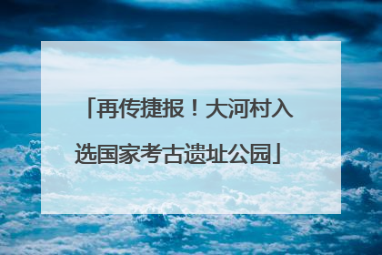 再传捷报！大河村入选国家考古遗址公园