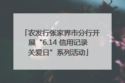农发行张家界市分行开展“6.14 信用记录关爱日”系列活动
