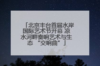 北京丰台首届水岸国际艺术节开幕 凉水河畔奏响艺术与生态 “交响曲”