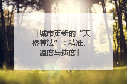 城市更新的“天桥算法”：精准、温度与速度