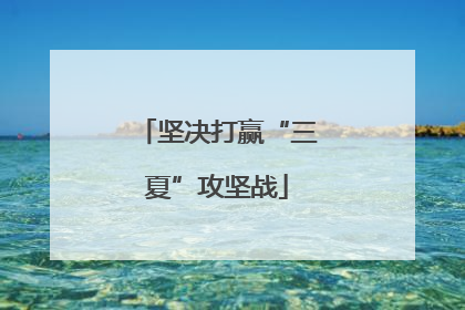 坚决打赢“三夏”攻坚战