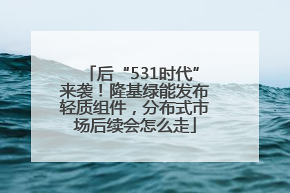 后“531时代”来袭！隆基绿能发布轻质组件，分布式市场后续会怎么走