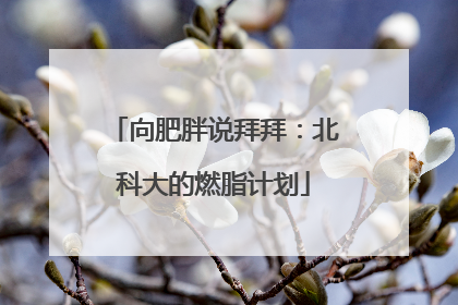 向肥胖说拜拜：北科大的燃脂计划