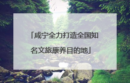 咸宁全力打造全国知名文旅康养目的地