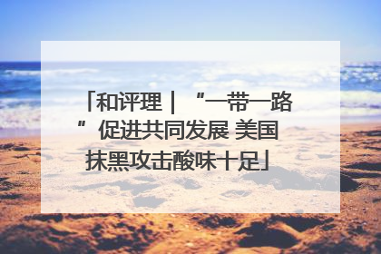 和评理｜“一带一路”促进共同发展 美国抹黑攻击酸味十足