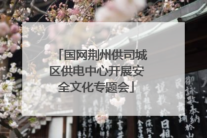 国网荆州供司城区供电中心开展安全文化专题会