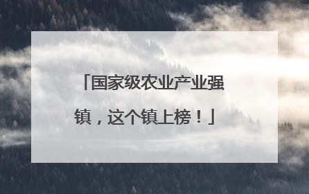 国家级农业产业强镇，这个镇上榜！