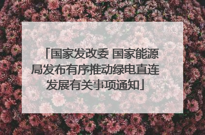 国家发改委 国家能源局发布有序推动绿电直连发展有关事项通知