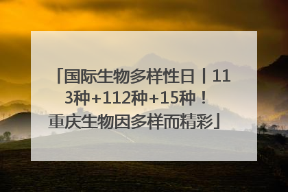 国际生物多样性日丨113种+112种+15种！重庆生物因多样而精彩