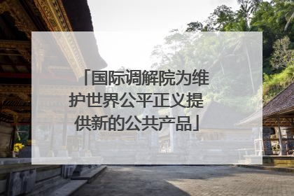 国际调解院为维护世界公平正义提供新的公共产品