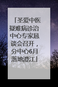 圣爱中医疑难病诊治中心专家恳谈会召开，分中心6月落地澄江