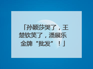 孙颖莎哭了，王楚钦笑了，潘展乐金牌“批发”！