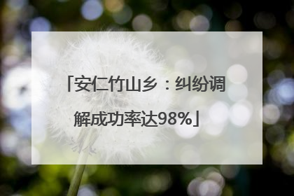 安仁竹山乡：纠纷调解成功率达98%