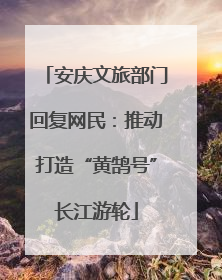 安庆文旅部门回复网民：推动打造“黄鹄号”长江游轮