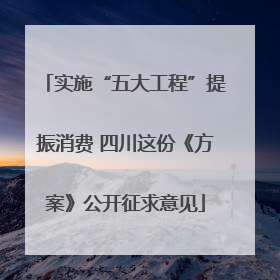 实施“五大工程”提振消费 四川这份《方案》公开征求意见