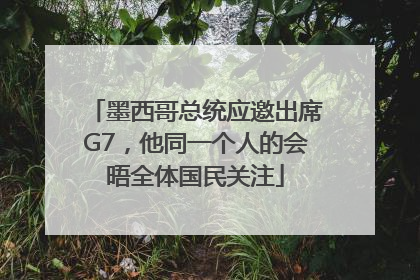 墨西哥总统应邀出席G7，他同一个人的会晤全体国民关注