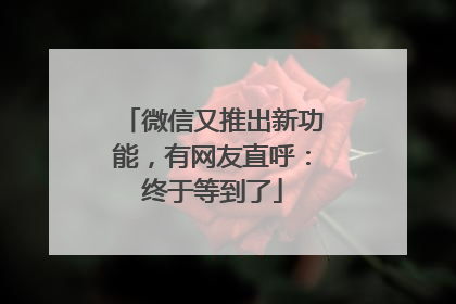 微信又推出新功能，有网友直呼：终于等到了