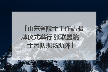 山东省院士工作站揭牌仪式举行 张联盟院士团队现场助阵
