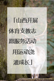 山西开展体育支教志愿服务活动 用运动浇灌成长