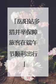 岳阳站多措并举保障旅客在端午节顺利出行