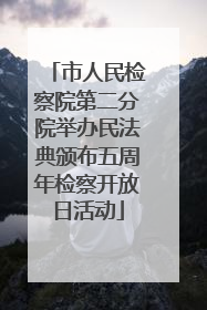 市人民检察院第二分院举办民法典颁布五周年检察开放日活动