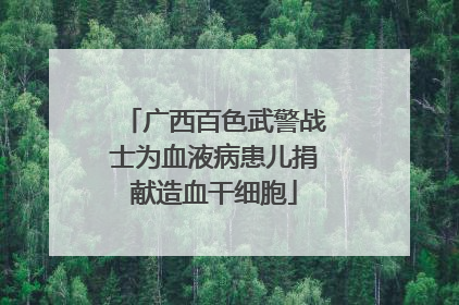 广西百色武警战士为血液病患儿捐献造血干细胞