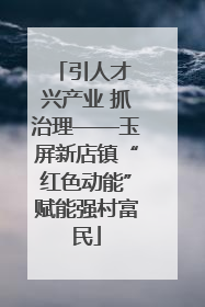 引人才 兴产业 抓治理——玉屏新店镇“红色动能”赋能强村富民