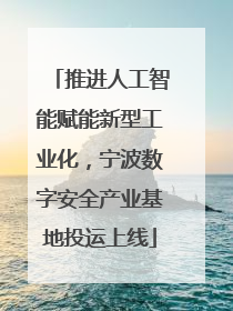 推进人工智能赋能新型工业化，宁波数字安全产业基地投运上线