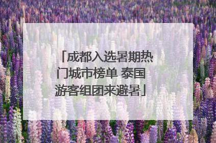 成都入选暑期热门城市榜单 泰国游客组团来避暑