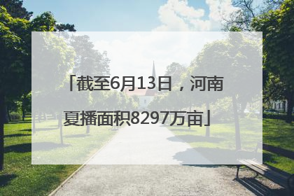 截至6月13日，河南夏播面积8297万亩