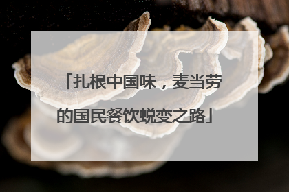 扎根中国味，麦当劳的国民餐饮蜕变之路